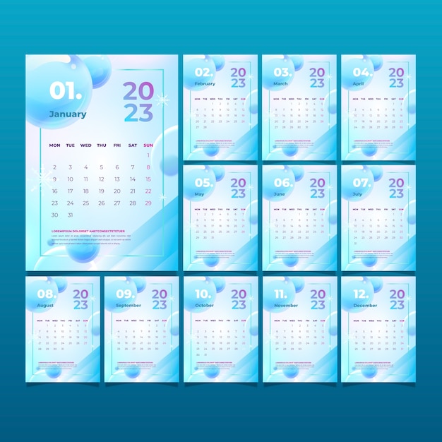 Realistic 2023 desk calendar template