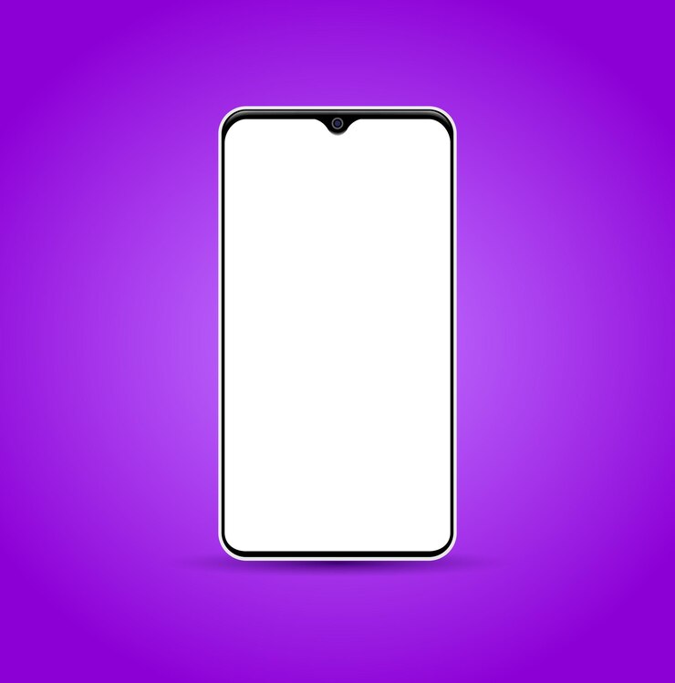Vector realistic 3d black smartphone isometric mockup isolated on background