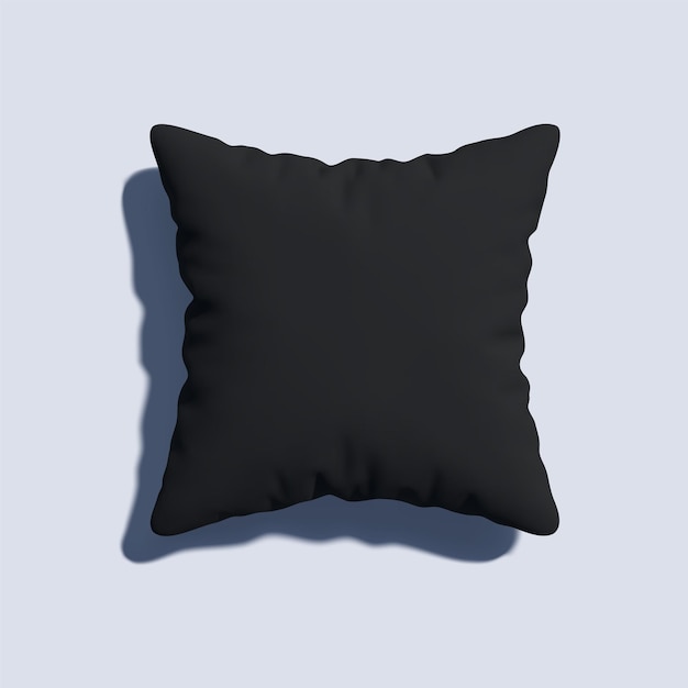 Realistic 3d blank black pillow design