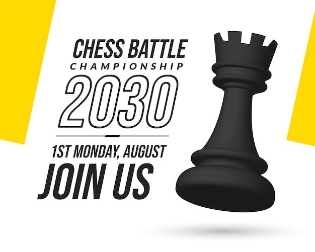 Realistic 3D chess background tournament battle competition banner template vector design