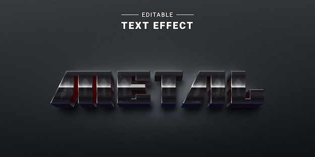 Realistic 3D Chrome Metallic Text Effect