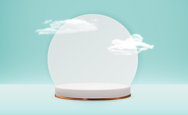 Realistic 3d cloudy pedestal