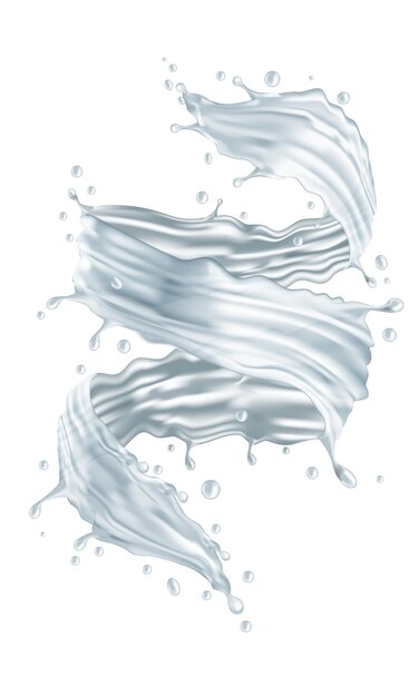 Vector realistic 3d crear water spriral dynamic on white background vector