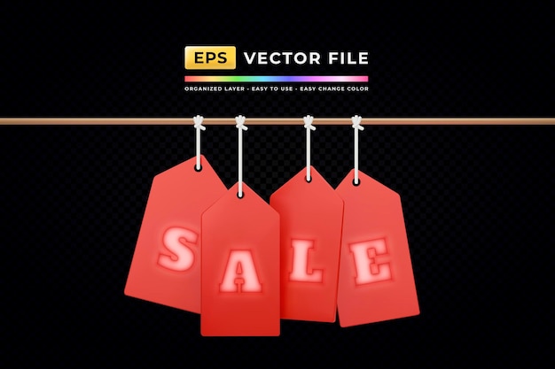 Vector realistic 3d design of promotion sale labels