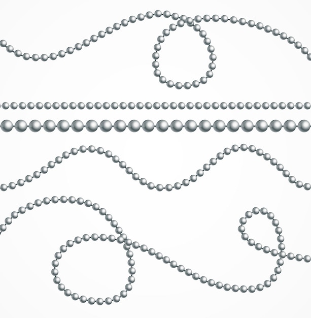 Realistic 3d detailed beads chain ball vector