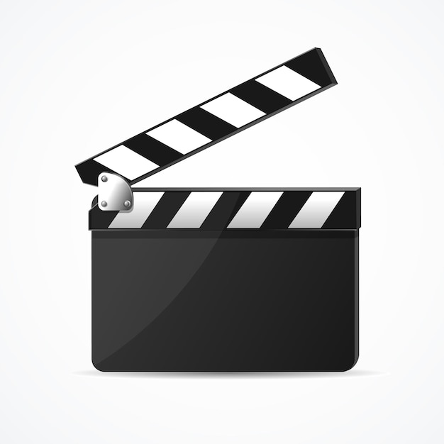 Realistic 3d Detailed Black Clapper Clean Template Vector