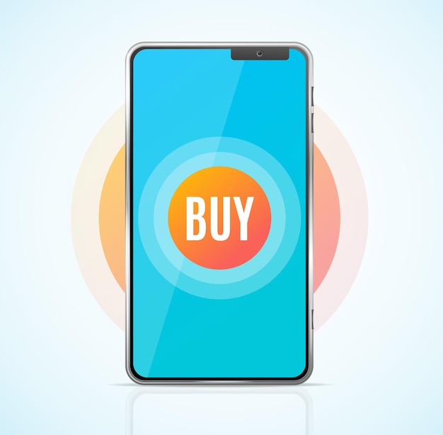 Realistic 3d Detailed Buy Ecommerce App Concept Vector