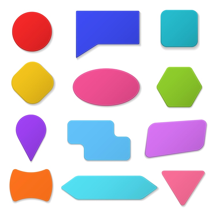 Vector realistic 3d detailed color blank tags stickers template mockup set vector