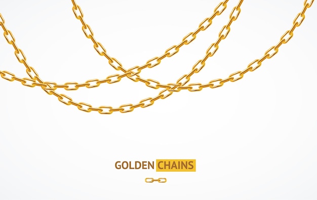 Realistic 3d detailed golden chain background card vector