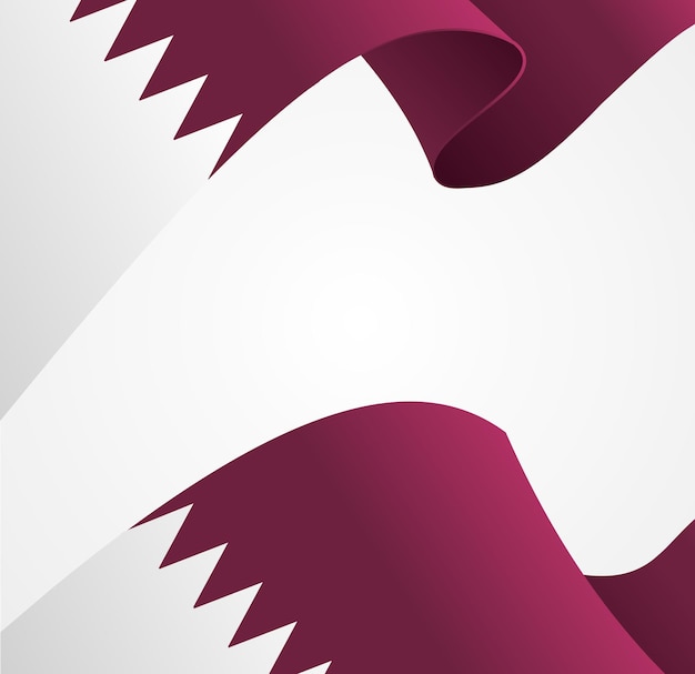 Realistic 3d Detailed Qatar Flag Background Vector