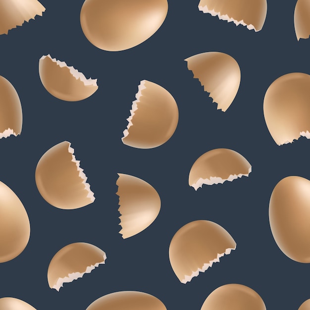 Realistic 3d Detailed Various Closeup Shell Eggs Seamless Pattern Background Vector