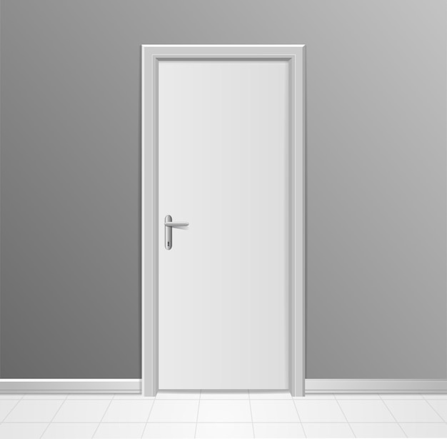 Vector realistic 3d detailed white modern door vector