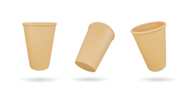 Vector realistic 3d disposal cup vector object illustration