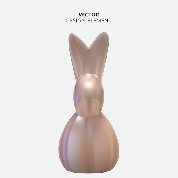 Realistic 3d easter bunny statuette.