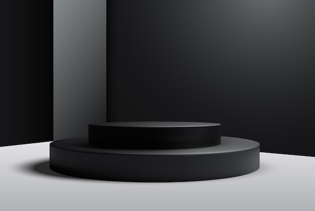 広告デザイン製品の場所のための現実的な 3 d 幾何学的な円筒形の表彰台