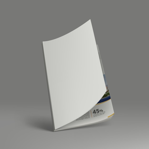きれいなページを備えたリアルな 3D 雑誌モックアップ
