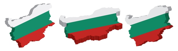 Mappa 3d realistica del modello di disegno vettoriale della bulgaria