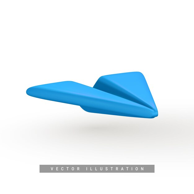 Vector realistic 3d paper plane social media concept vector illustration