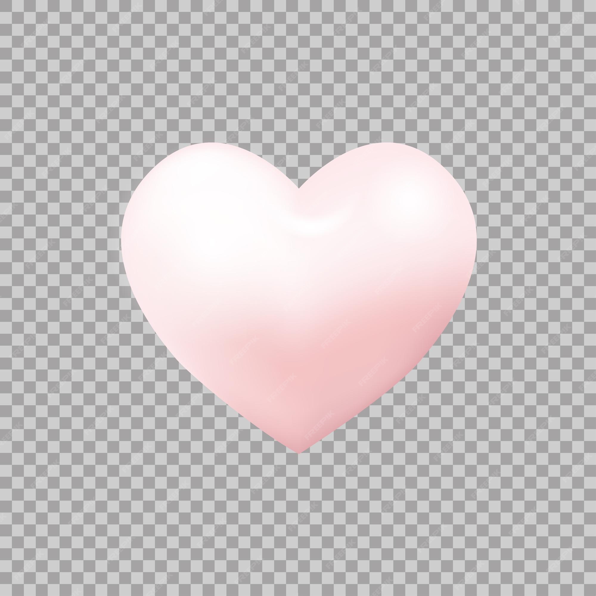 Premium Vector | Realistic 3d pink heart on transparent background. vector