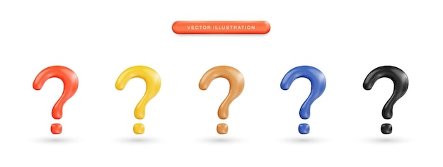 Realistic 3d question mark vector illustration