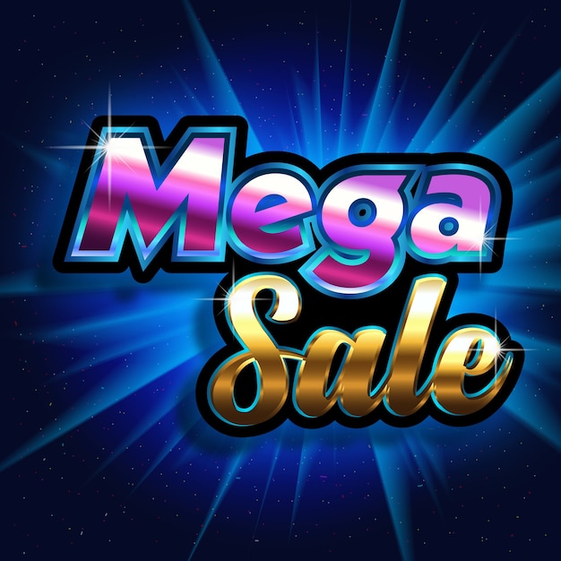 Vector realistic 3d retro gold mega sale