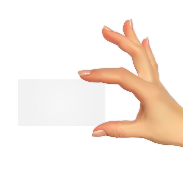 Realistic 3d silhouette of hand with gift voucher template