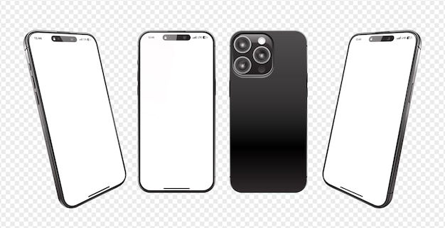 リアルな 3D スマートフォンのベクトルモックアップ