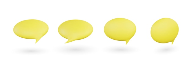 Realistic 3d speech bubble vector object illustration