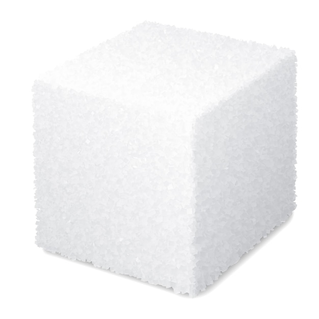 realistic 3d sugar cube isolated on white background