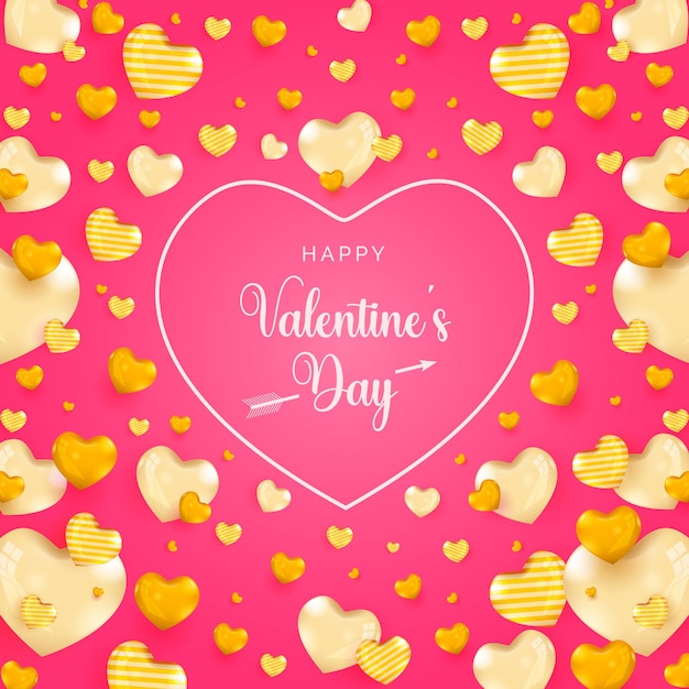 Vector realistic 3d valentine's day social media post