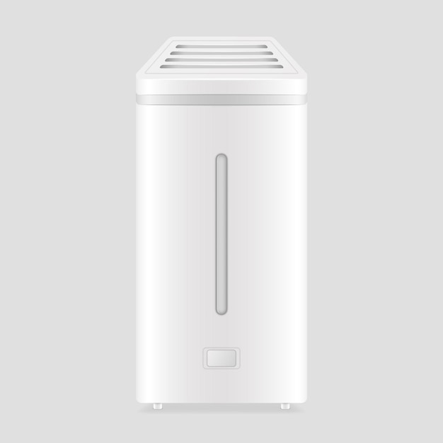 Vector realistic 3d white air purifier home climate control modern household appliance for humidifier