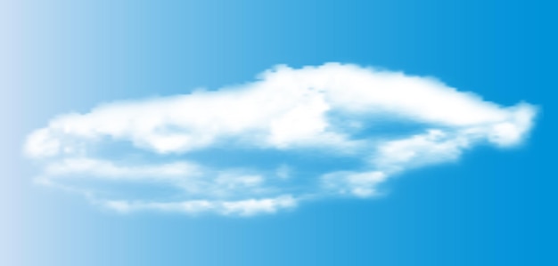 Realistic 3D white clouds on blue sky