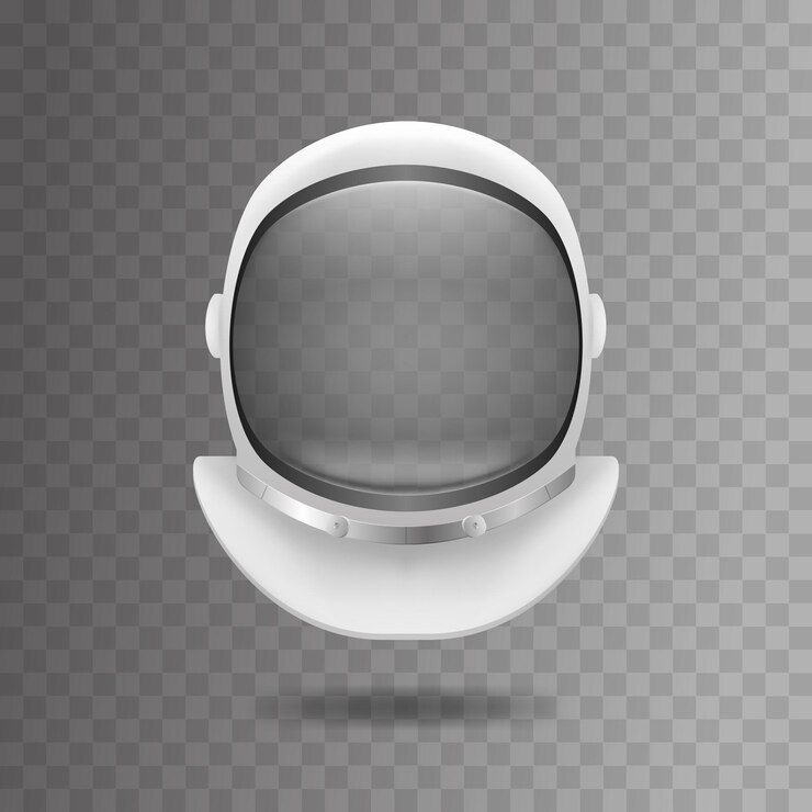 Vector realistic 3d white cosmonaut helmet spacesuits mask vector illustration of element cosmonauts suit