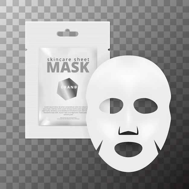 Realistic 3D White Facial Cosmetic Sheet Mask