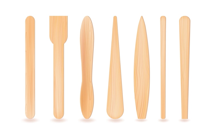 Vector realistic 3d wooden, or plastic sticks. 
