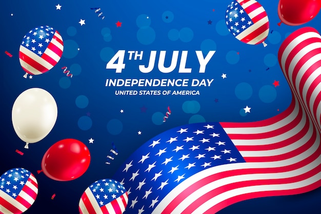 Realistic 4th of july background