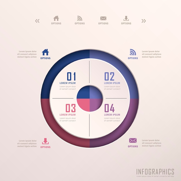 Elementi infografici astratti realistici dell'anello 3d