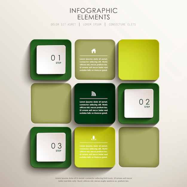 Elementi infografici astratti realistici dell'etichetta 3d