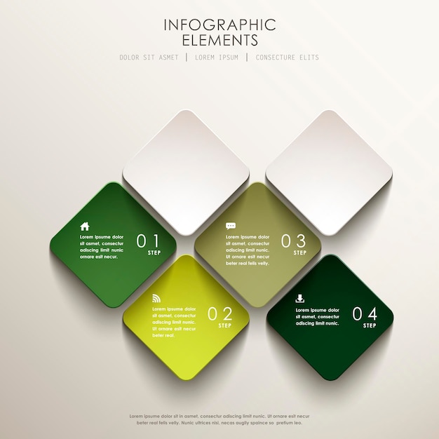 Realistic abstract 3d tag infographic elements