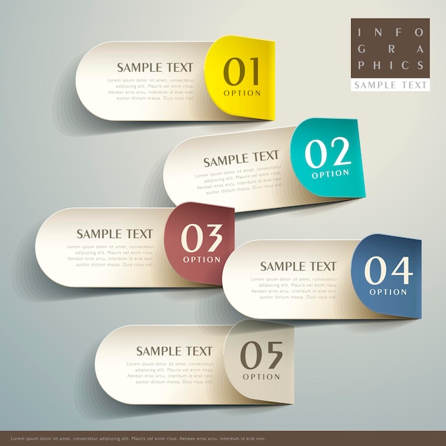 Realistic abstract 3d tag infographic elements