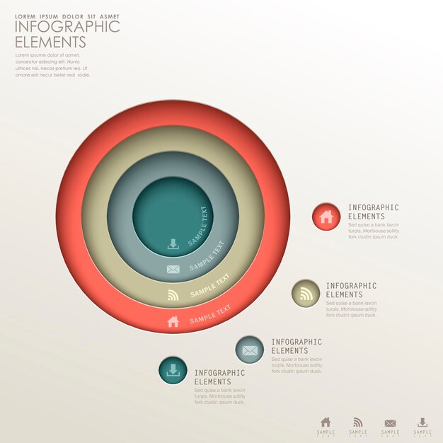 현실적인 추상 3d 타워 Infographic 요소