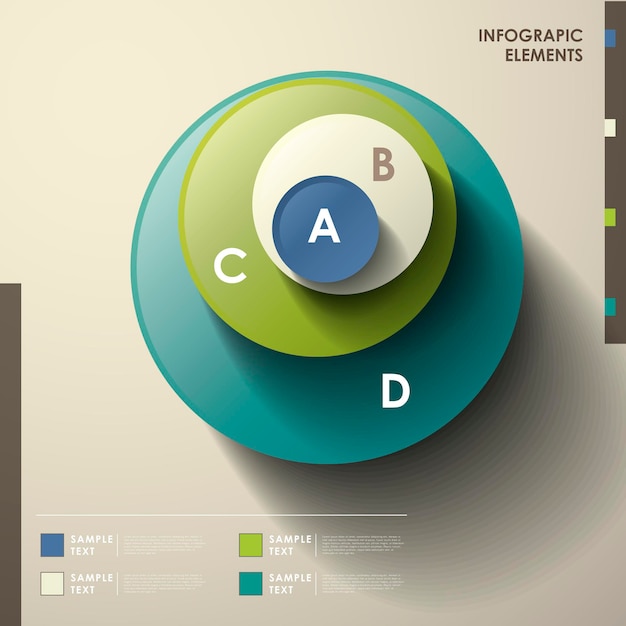 Realistic abstract 3d tower infographic elements