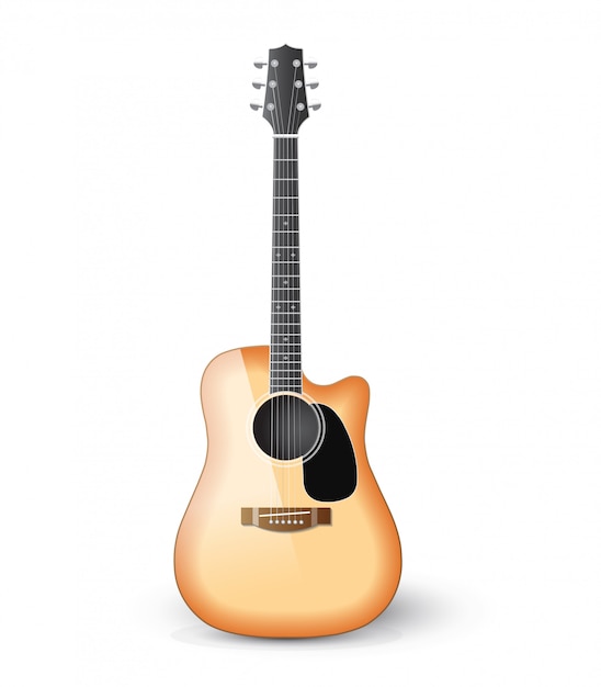 Vector realistic acoustic guitar