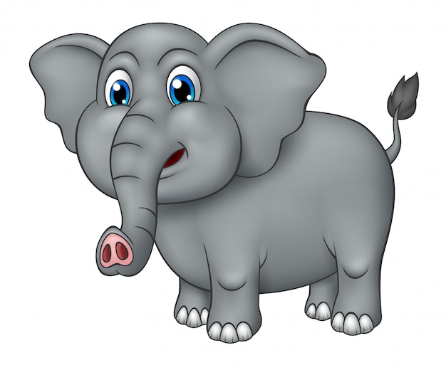 Vector realistic adorable elephant cartoon