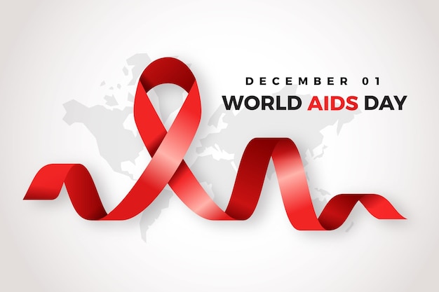 Vector realistic aids day ribbon background