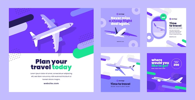 Realistic  airline template design