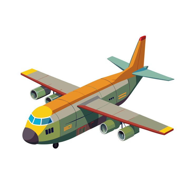 Vector realistic airplane vector illustration concept