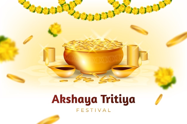 Vector realistic akshaya tritiya background