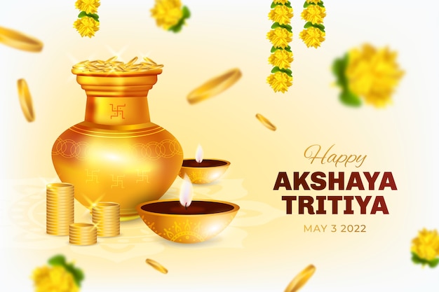 Vector realistic akshaya tritiya background