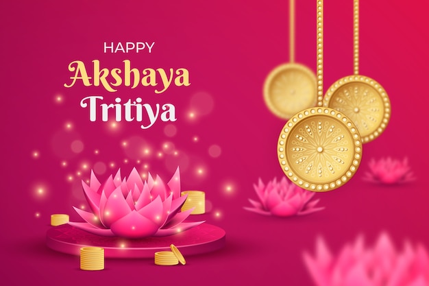 Vector realistic akshaya tritiya background